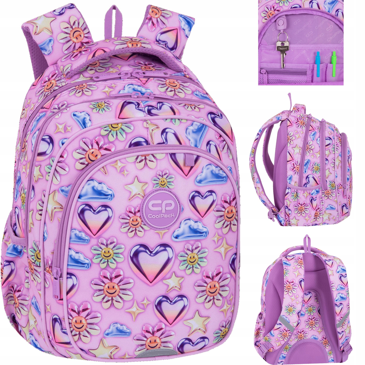 Plecak Szkolny Dla Dziewczynki W Kwiaty Serca Klasy 13 Coolpack