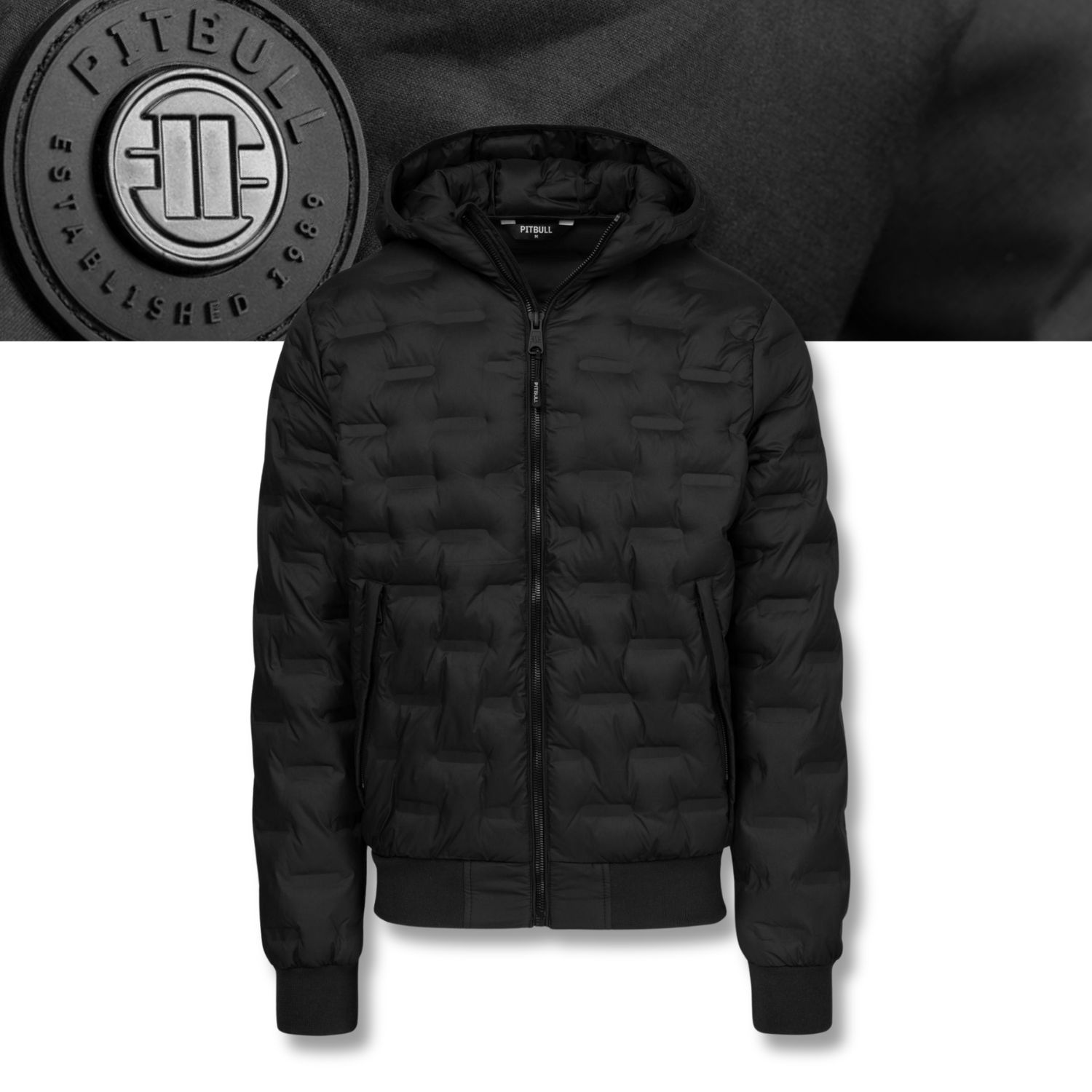 Pánská Zimní bunda Pitbull s prošívanou s kapucí Fisk