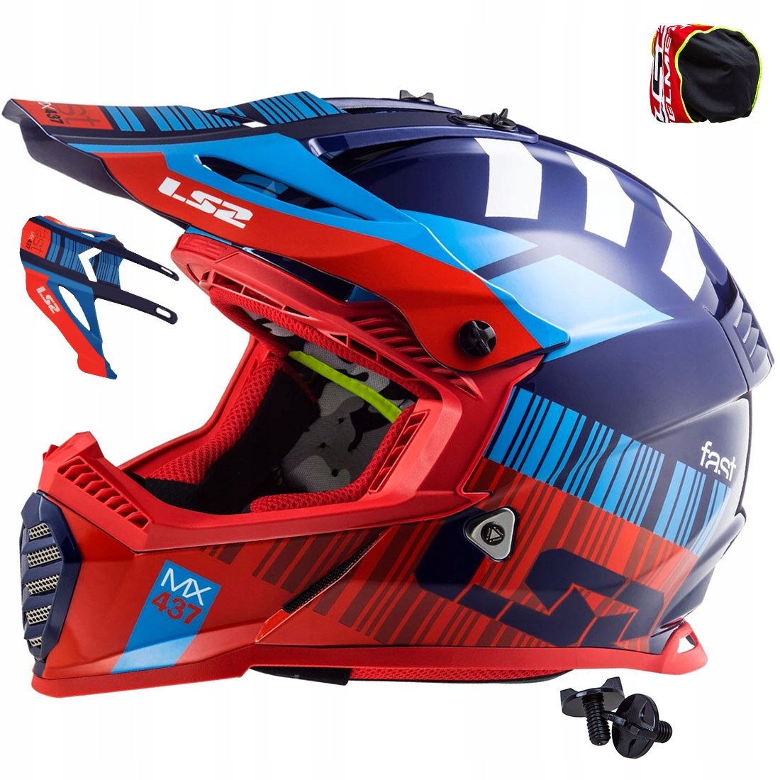 

Kask Cross Atv LS2 MX437 Fast Evo Xcode Połysk 3XL
