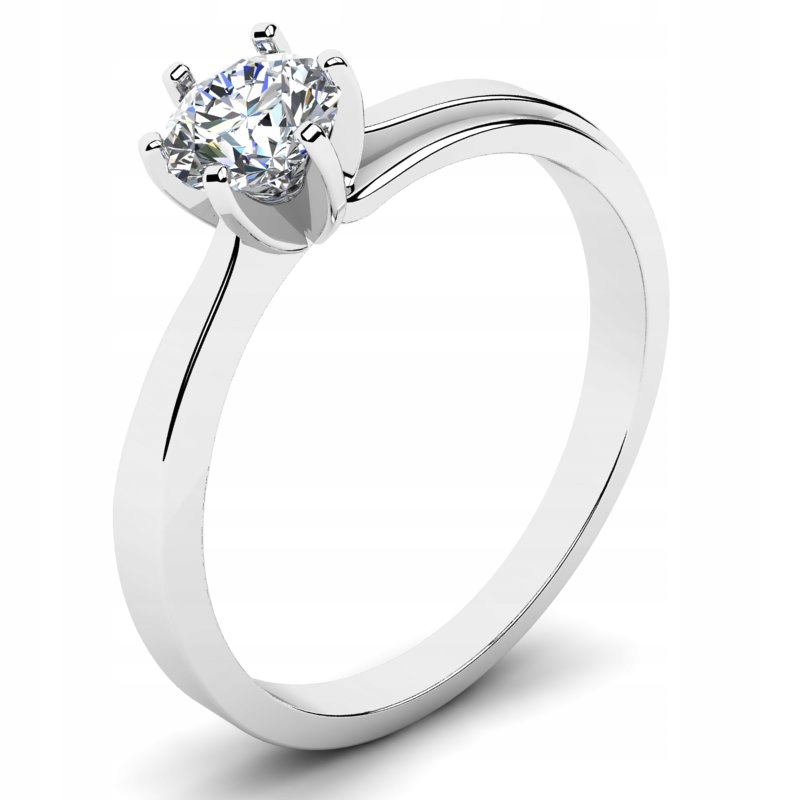 

Pierścionek Z Białego Złota Z Cyrkonią 5MM