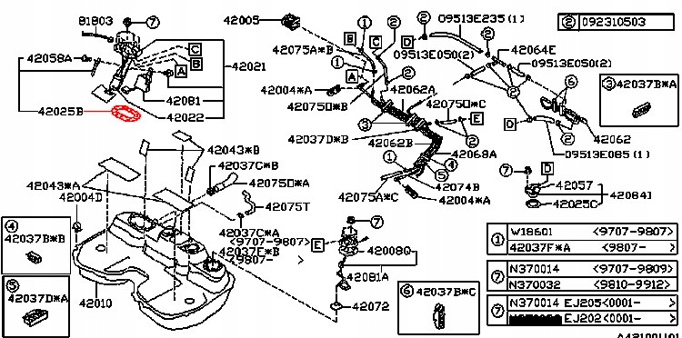SUBARU IMPREZA FORESTER USZCZELKA ZBIORNIKA PALIWA Producent części Subaru OE