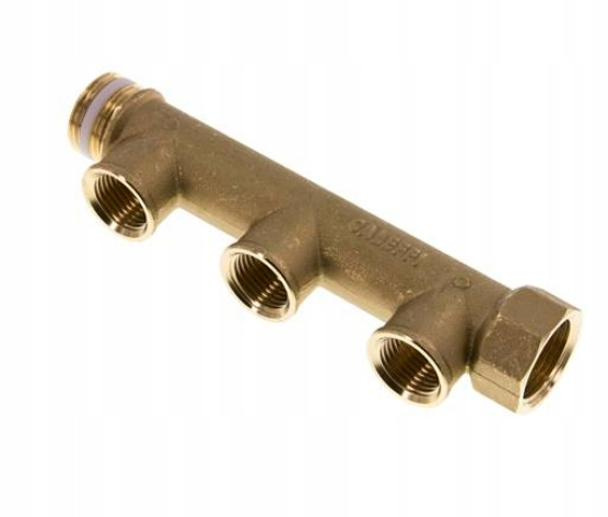 Rozdělovací lišta pro trubkový rozdělovač G 1" (gz/gw) 3 x G 1/2" (gw)