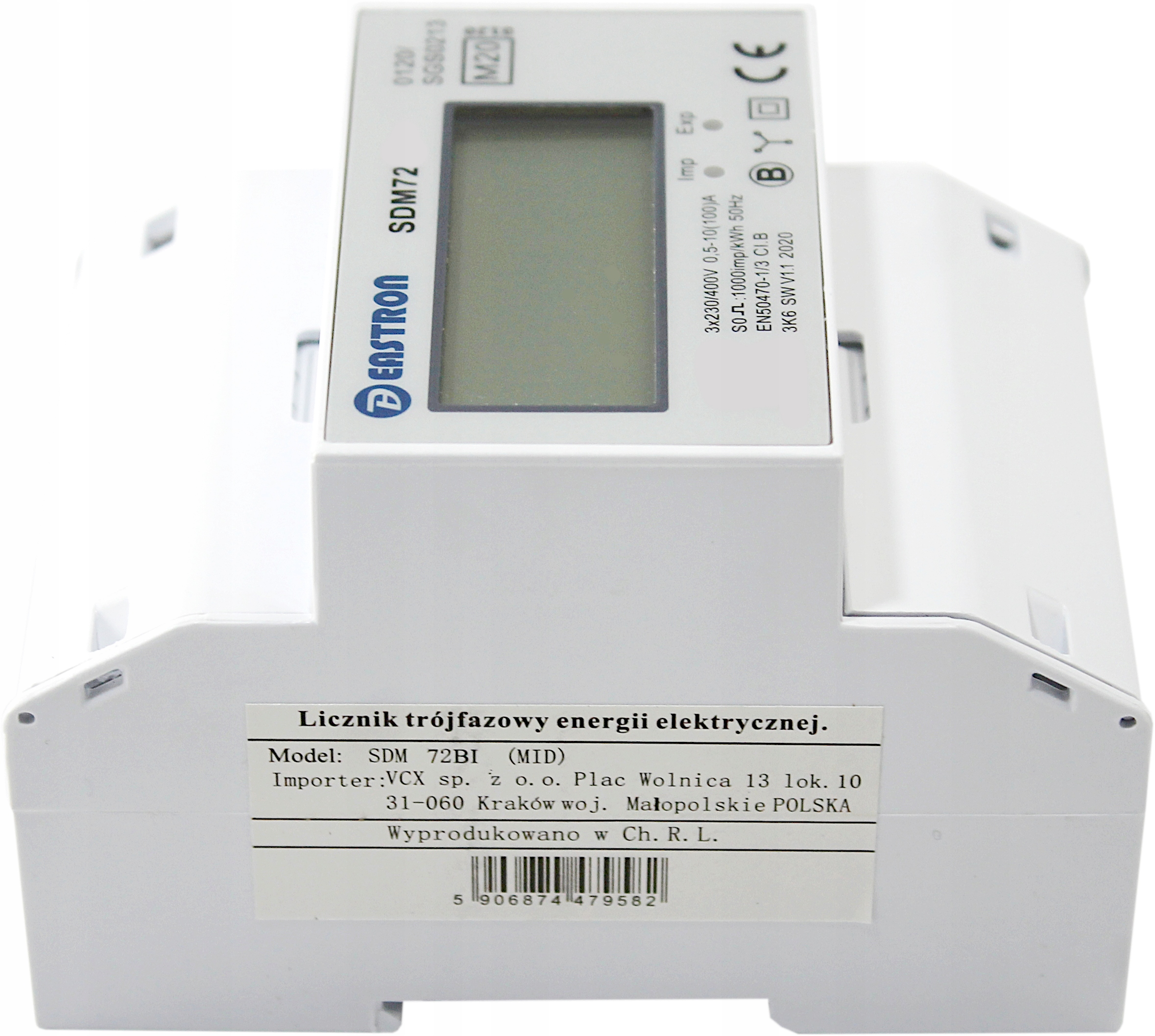 LICZNIK TRÓJFAZOWY ENERGII ELEKTRYCZNEJ 4P MID LCD Rodzaj inny