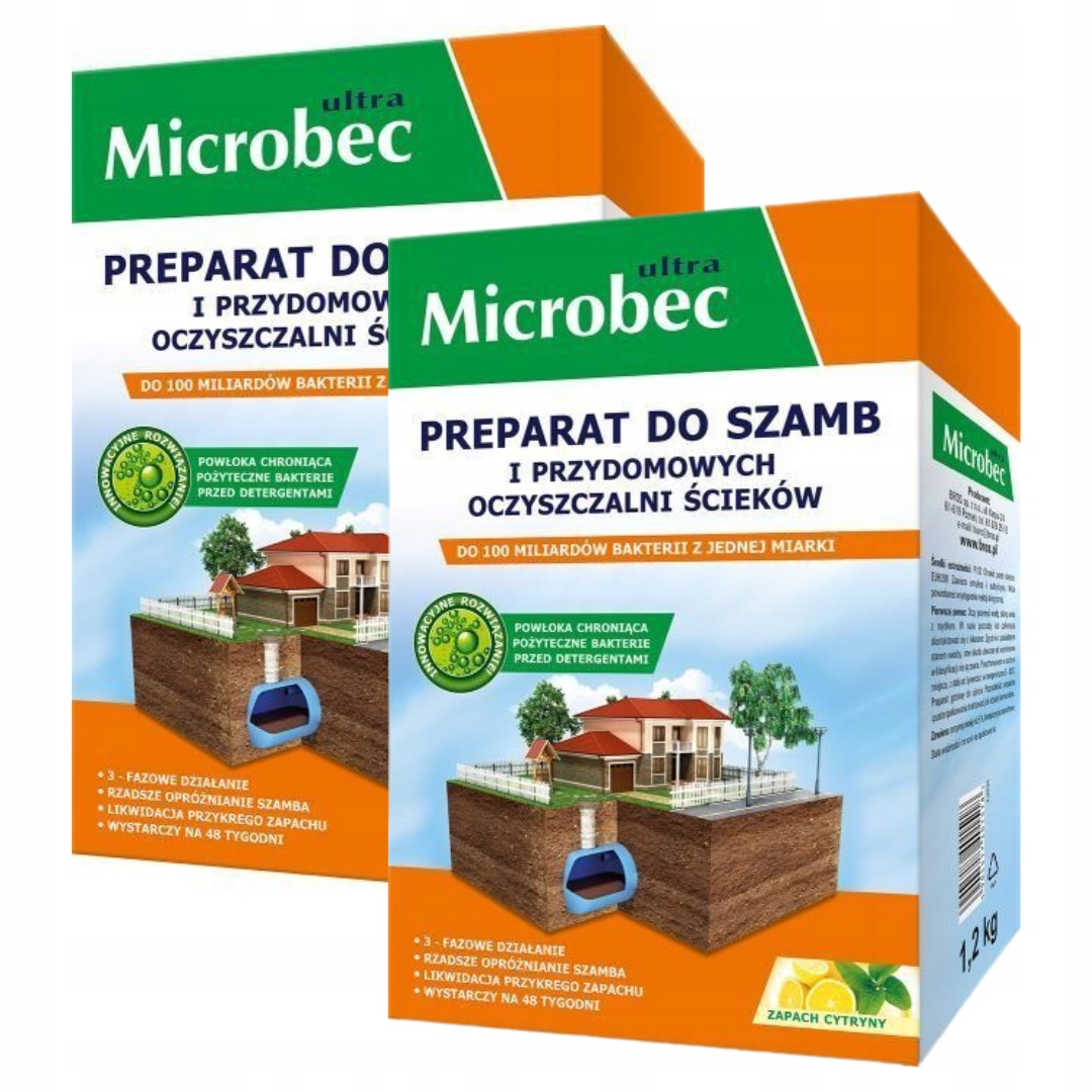 BAKTERIE PREPARAT DO SZAMBA MICROBEC 1.2kg x 2szt.
