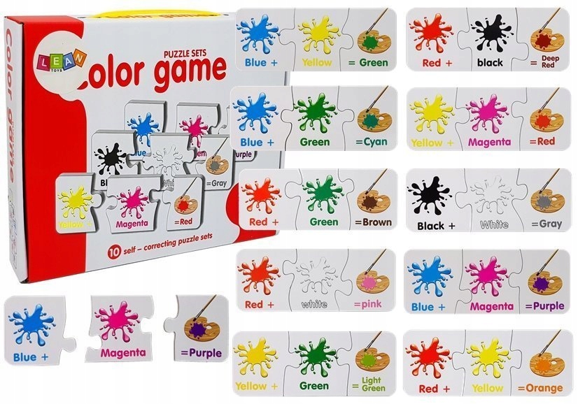 

Puzzle Układanka Kolory 10 Połączeń Angielski