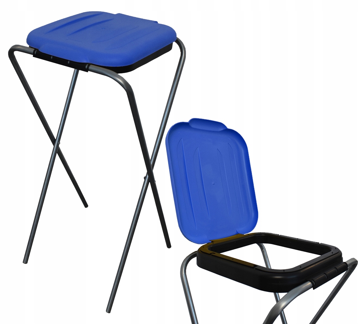 Stojak do segregacji odpadów (1-stanowiskowy) niebieski