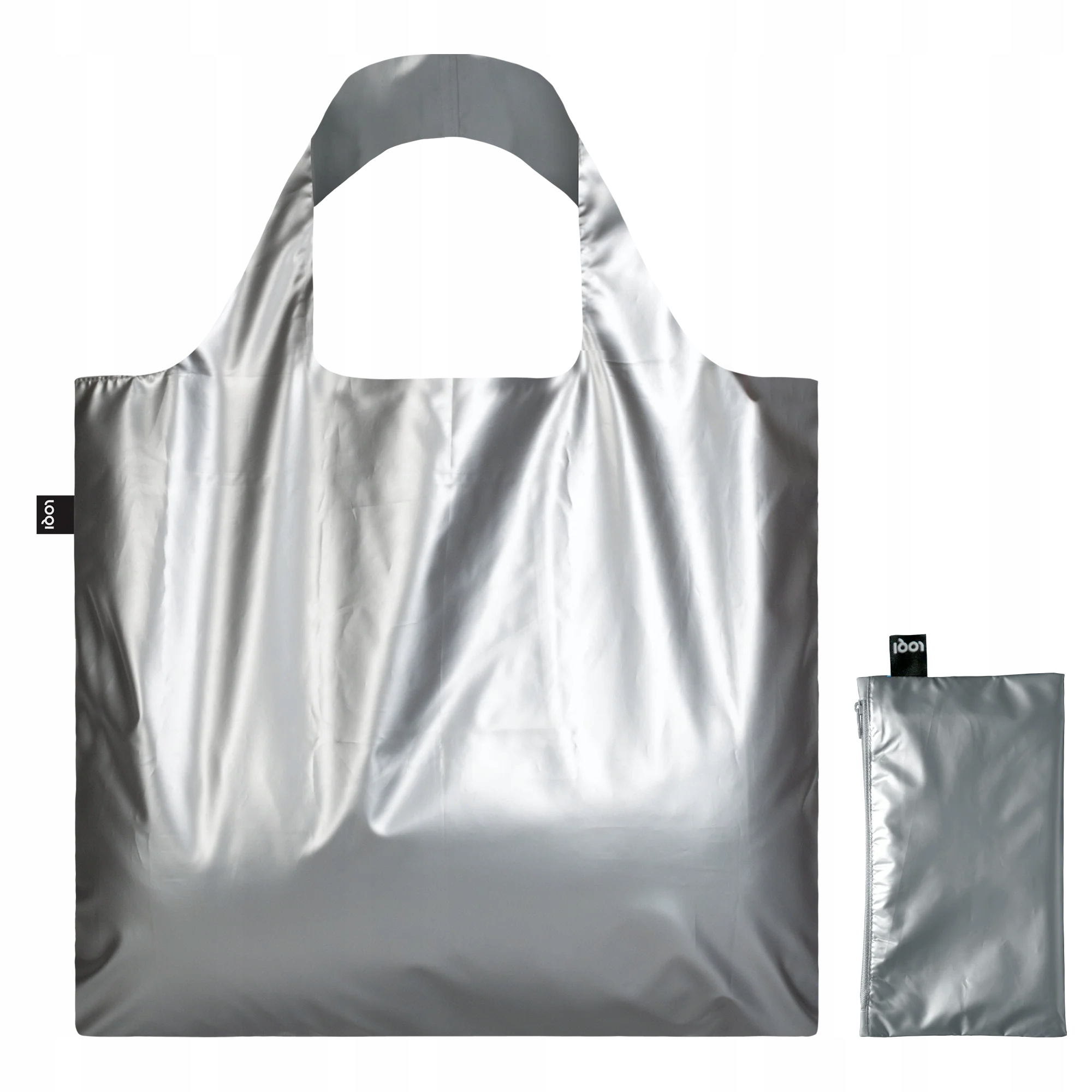 Příruční taška Loqi Metallic Silver Nákupní taška na rámu