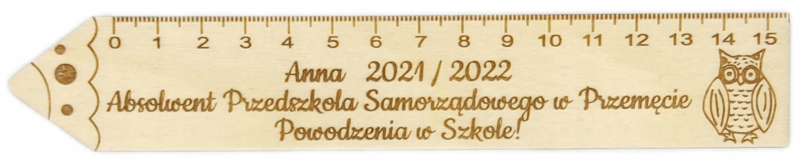 

Linijka Drewniana Imię Zakończenie roku 15 CM