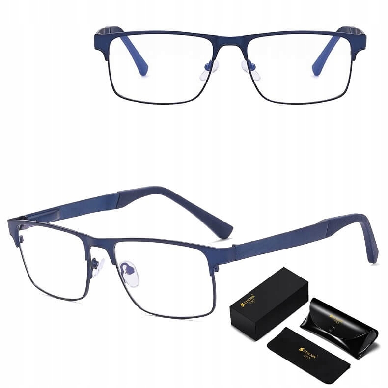 Pánské brýle Bez Dioptrií Blue Light pro počítač Ocelové obroučky Příslušenství