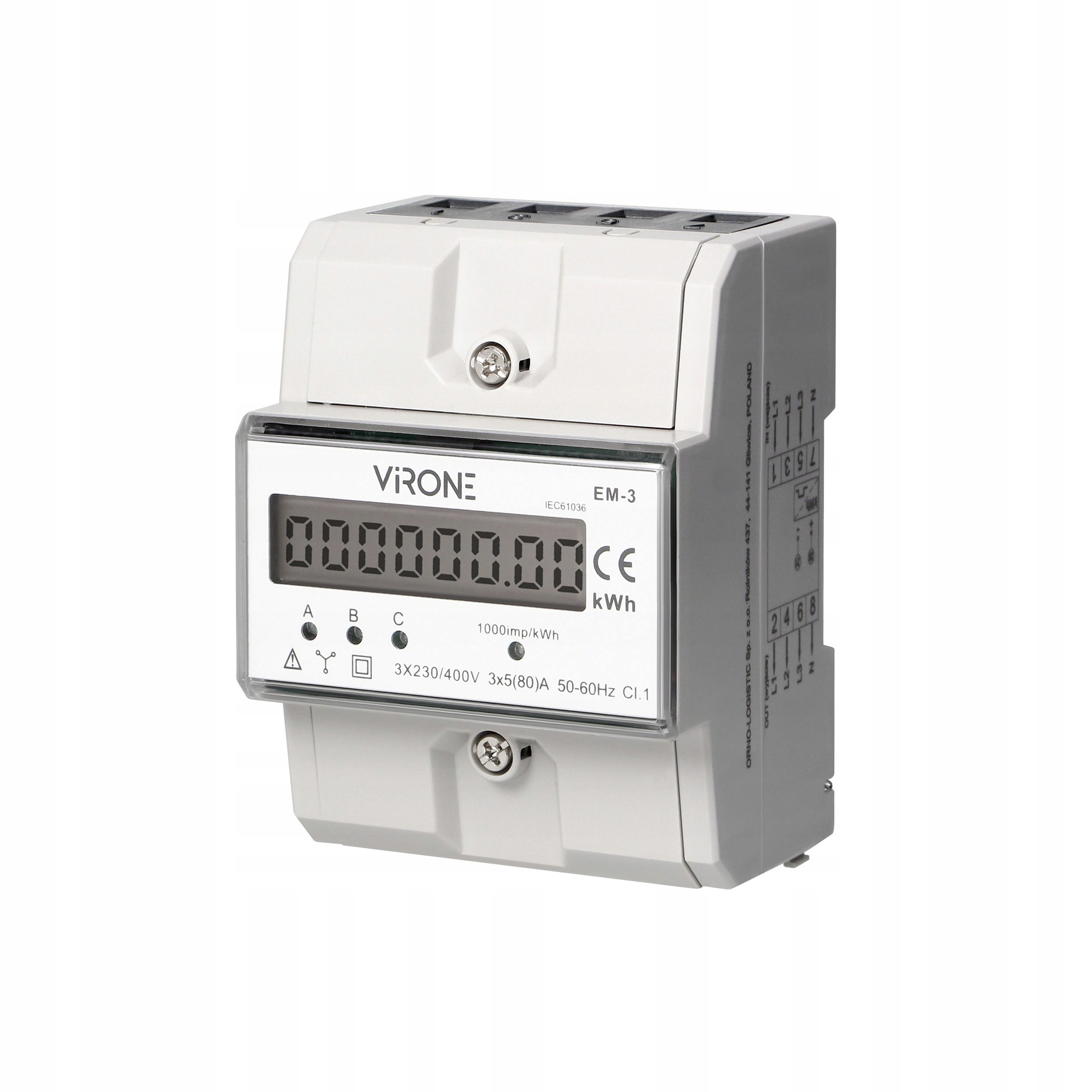 Třífázový Elektroměr 3-FÁZOVÝ Elektroměr 80A Orno Virone