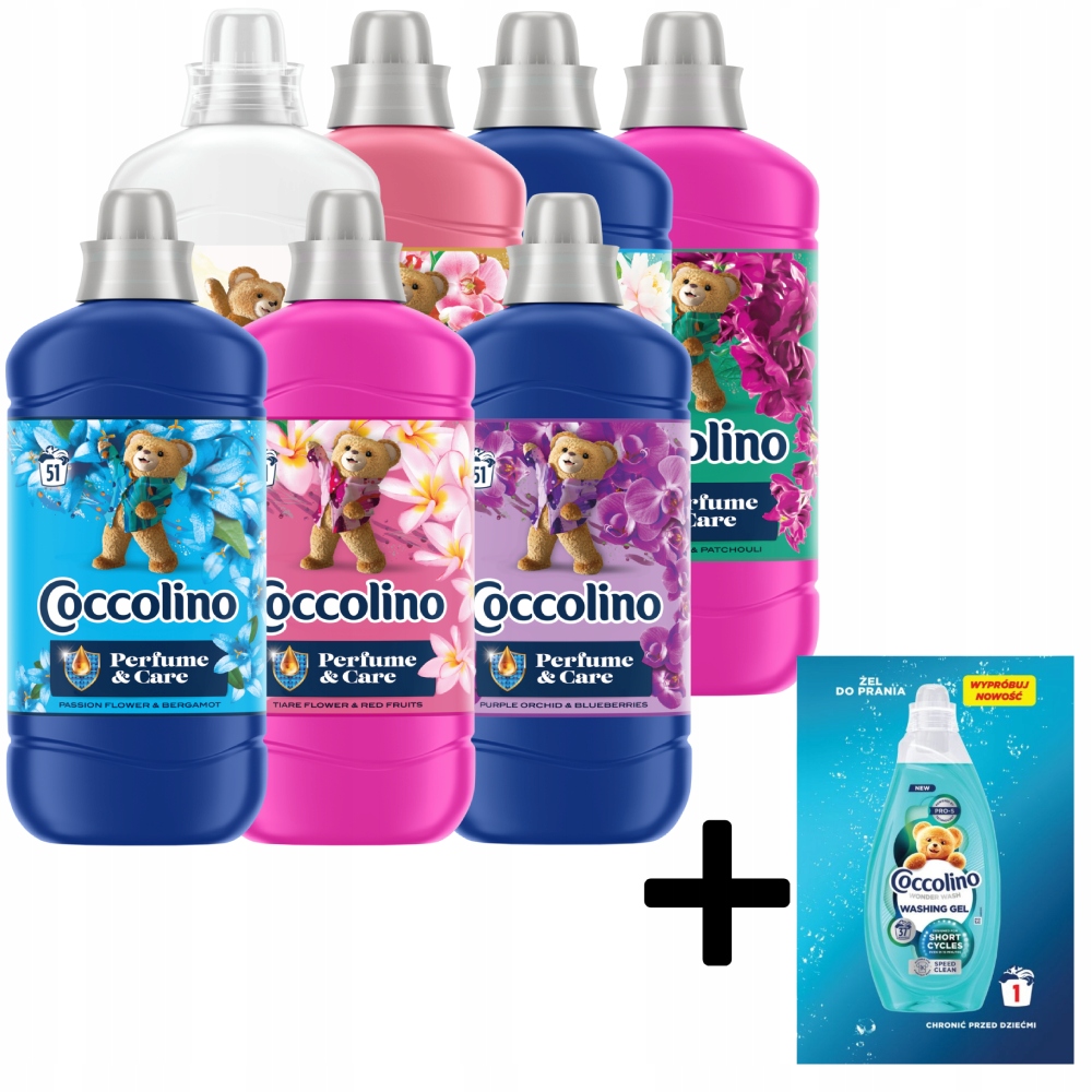 Coccolino Perfume&Care Płyn do płukania 7x1,275L Zestaw MIX