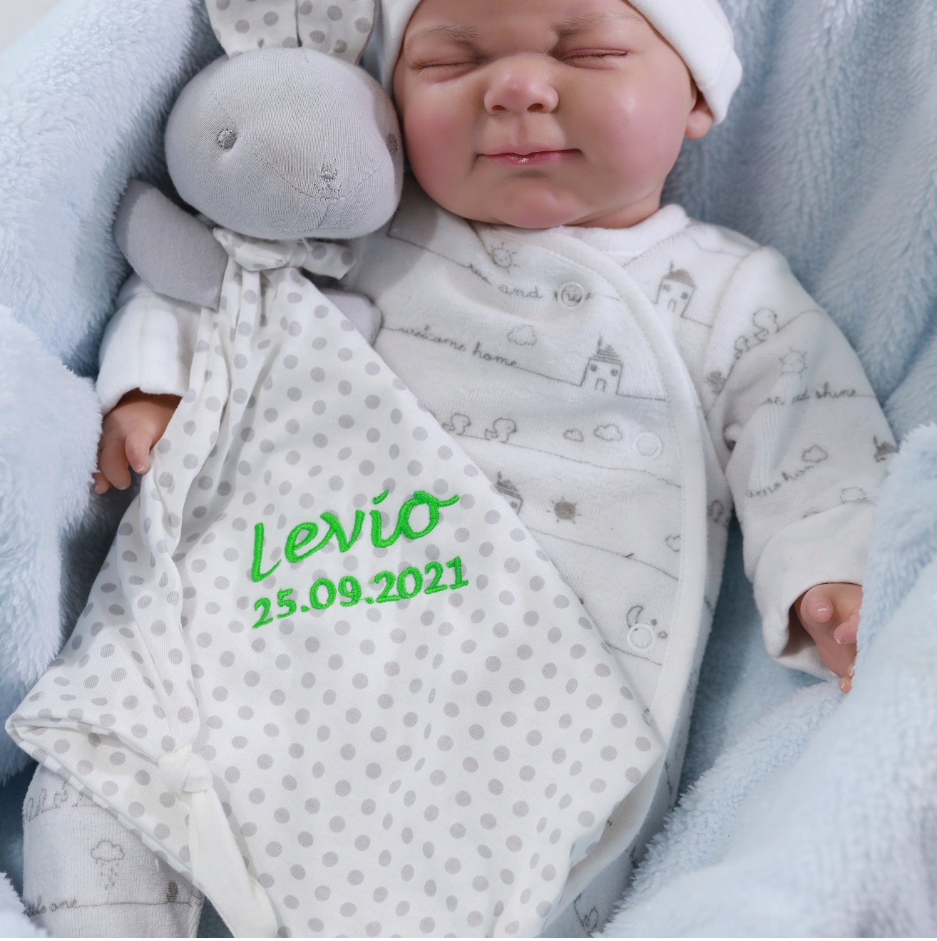 BotoBaby Przytulanka bawełniana SZARY Króliczek EAN (GTIN) 5904238001066