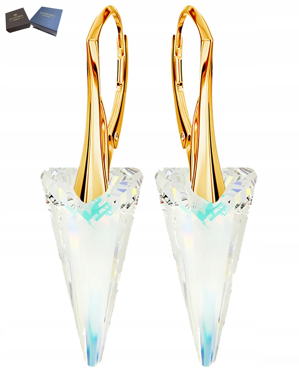 Náušnice Zlaté Závěsné Anglické Zapínání Stříbro 925 pro manželku na výročí