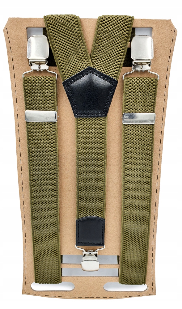 Szelki chłopięce zielone khaki jednokolorowe.