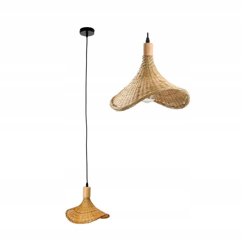 Závěsná bambusová lampa ve stylu Boho Bimini Krbobicz Kobi, jídelna, ložnice