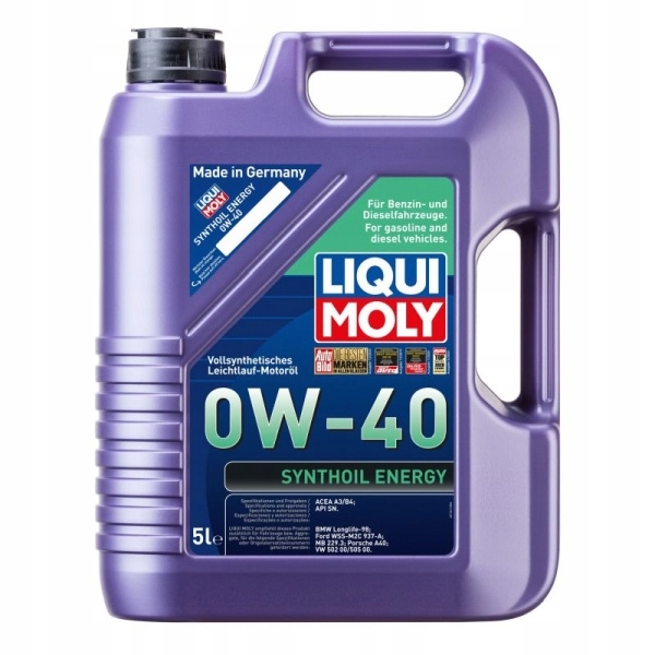 Liqui Moly Olej 0V40 5 L Synthoil Energy A3/B4 Sm/cf 229.3 A40 502.0