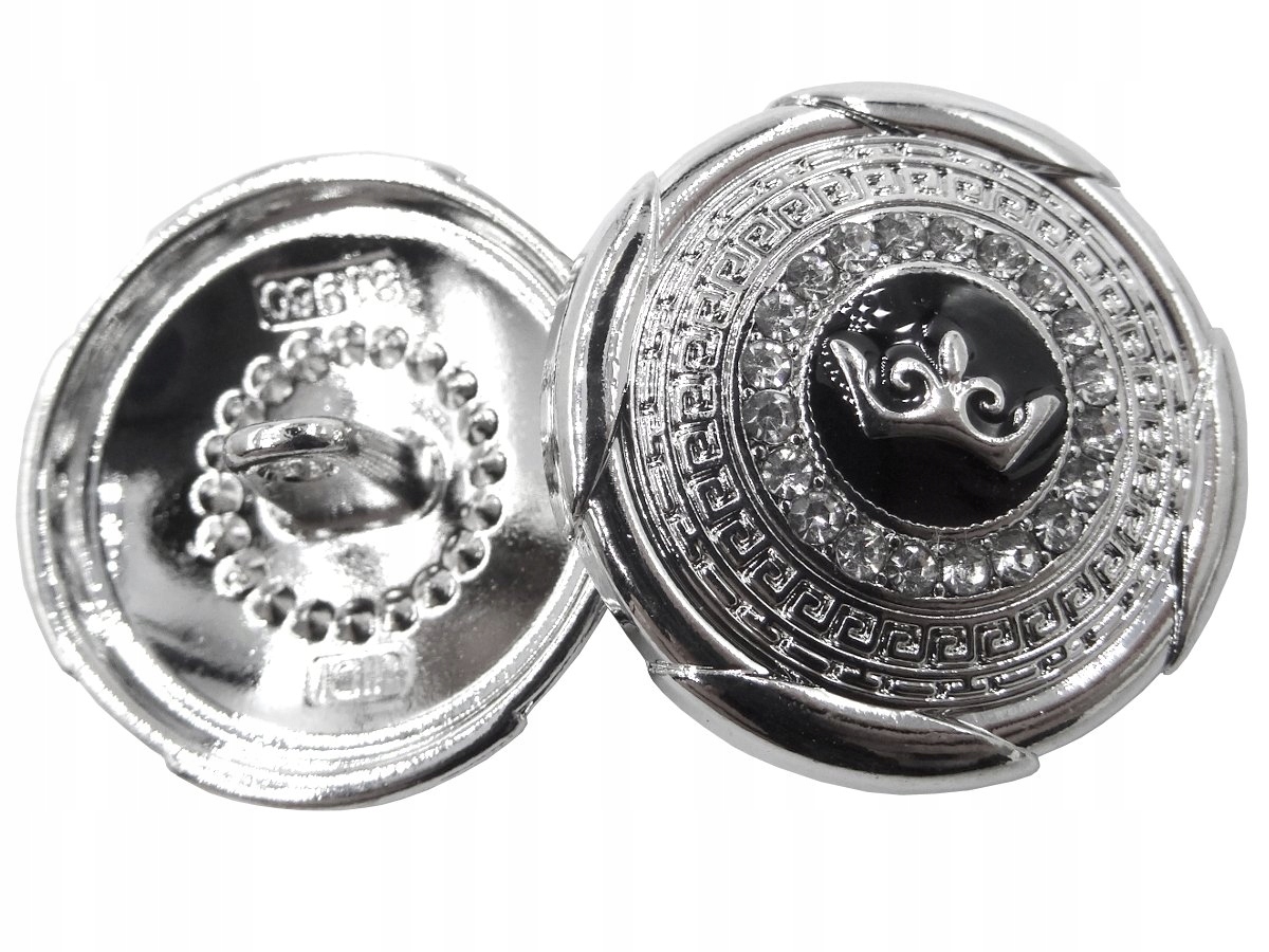 Guziki z cyrkonią kolor Srebrny 1sztuk 15mm K232 17554