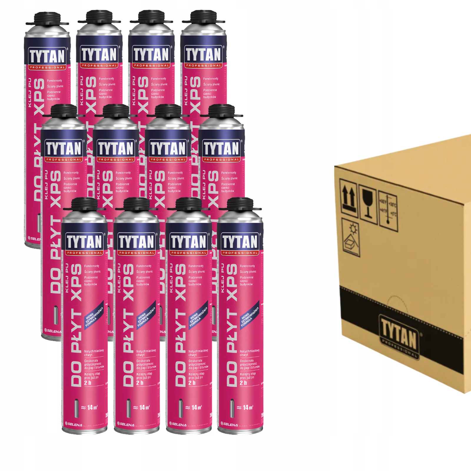 12 x Pu Pěnové Lepidlo Na Desky Xps Polystyren Pistolové 750 ml