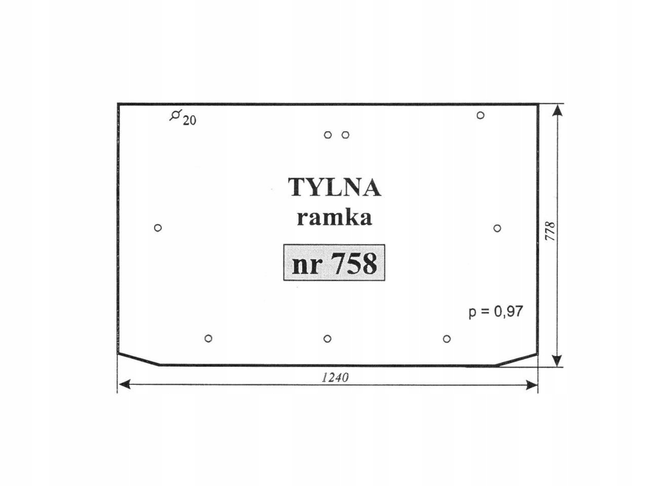 SZYBA TYLNA RAMKA SAME LAMBORGHINI 758 092312680/2