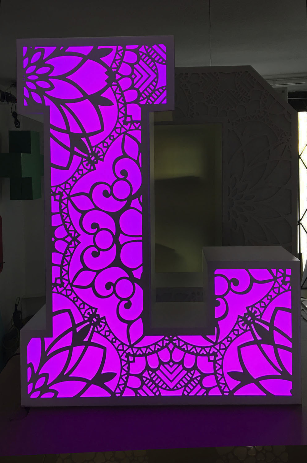 Ażurowe NAKŁADKI na litery LOVE 120cm wzór FOLK Nazwa Ażury do liter przestrzennych