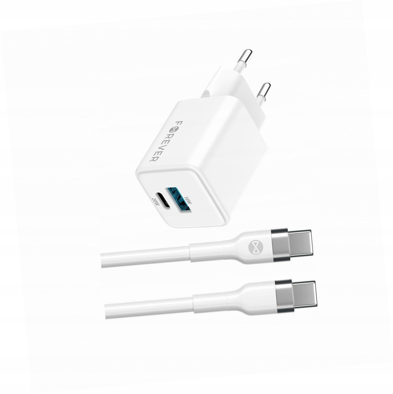 Szybka ładowarka GaN 20W Usb i Usb-c z kablem do Motorola Edge 50 Pro 5G