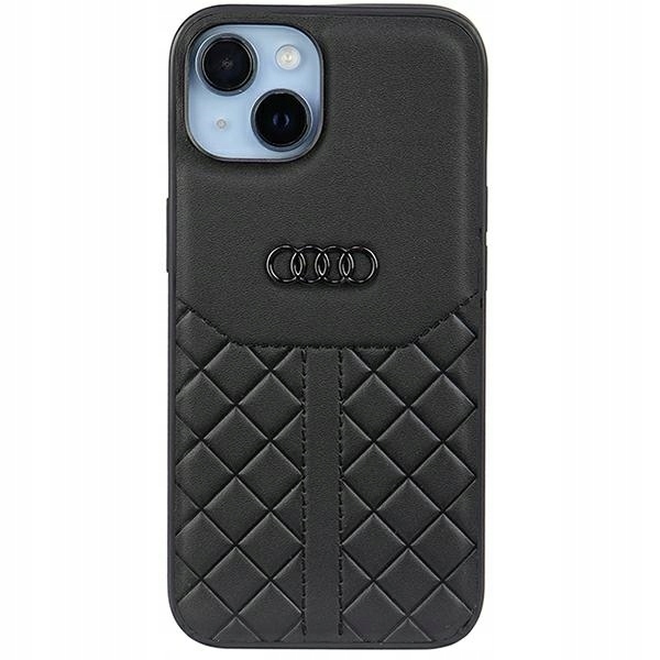 Audi Genuine Leather iPhone 14 15 13 6.1" černá/černá hardcase Au-tpup