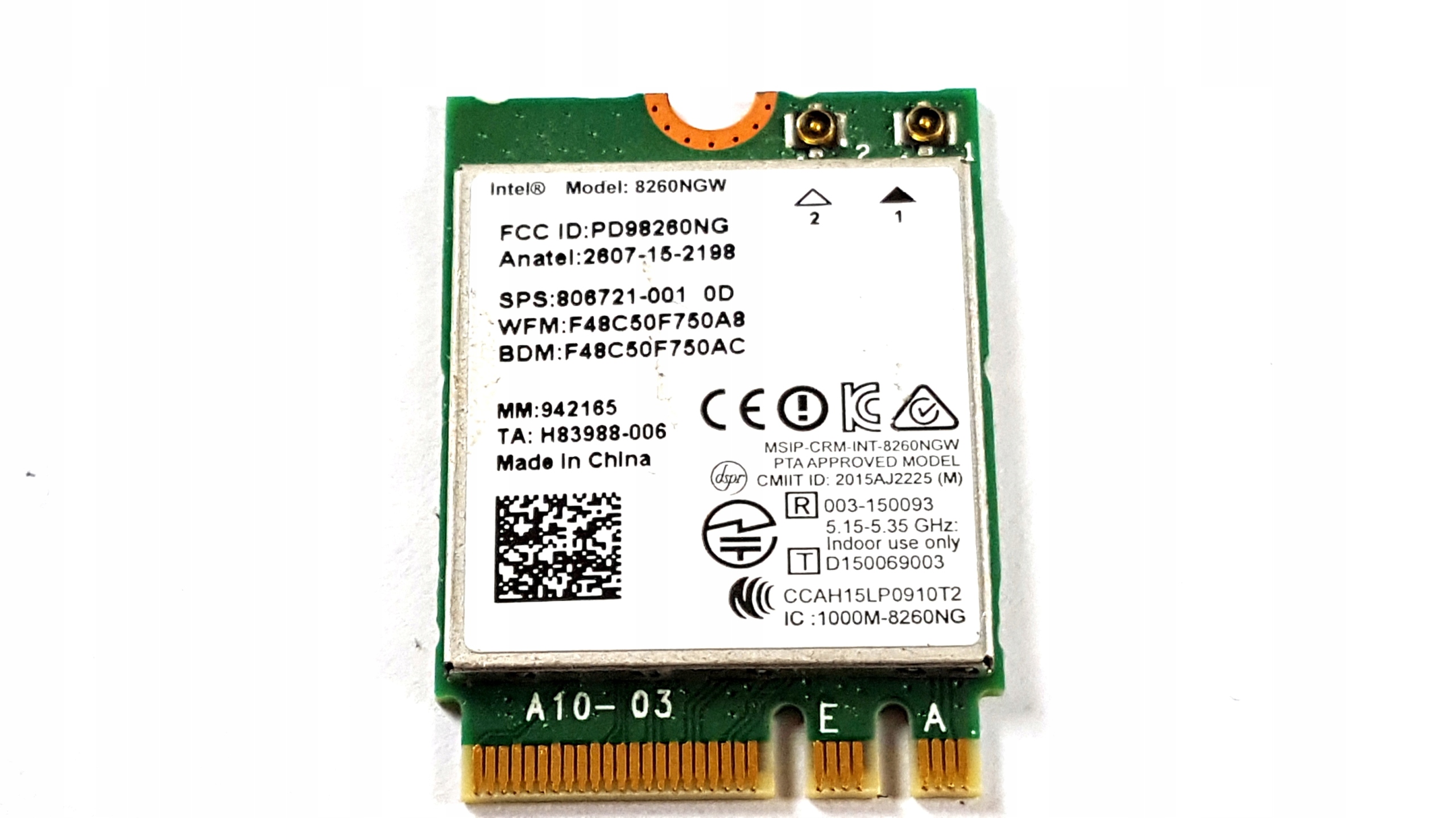 KARTA WIFI INTEL MODEL: 8260NGW