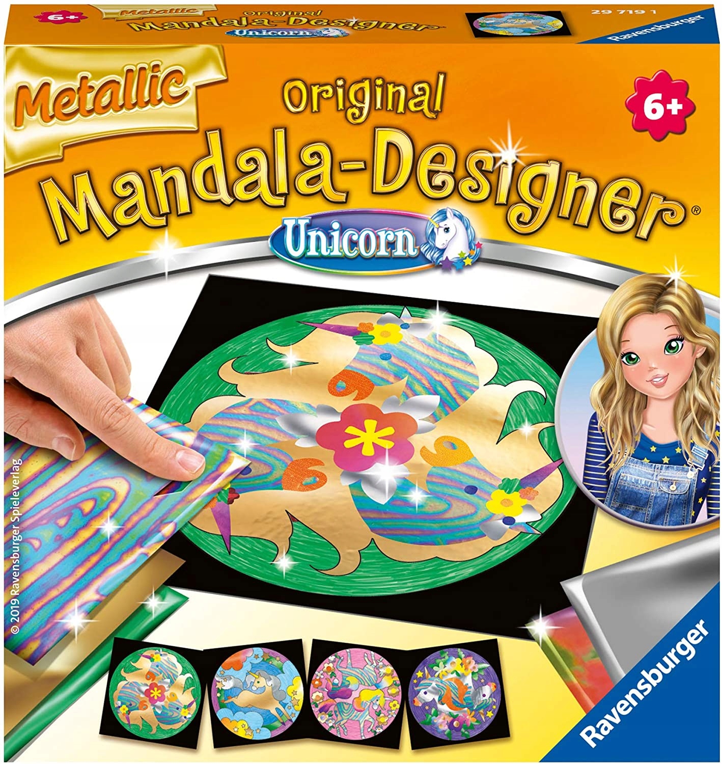 

Niezwykła metaliczna mandala – jednorożce