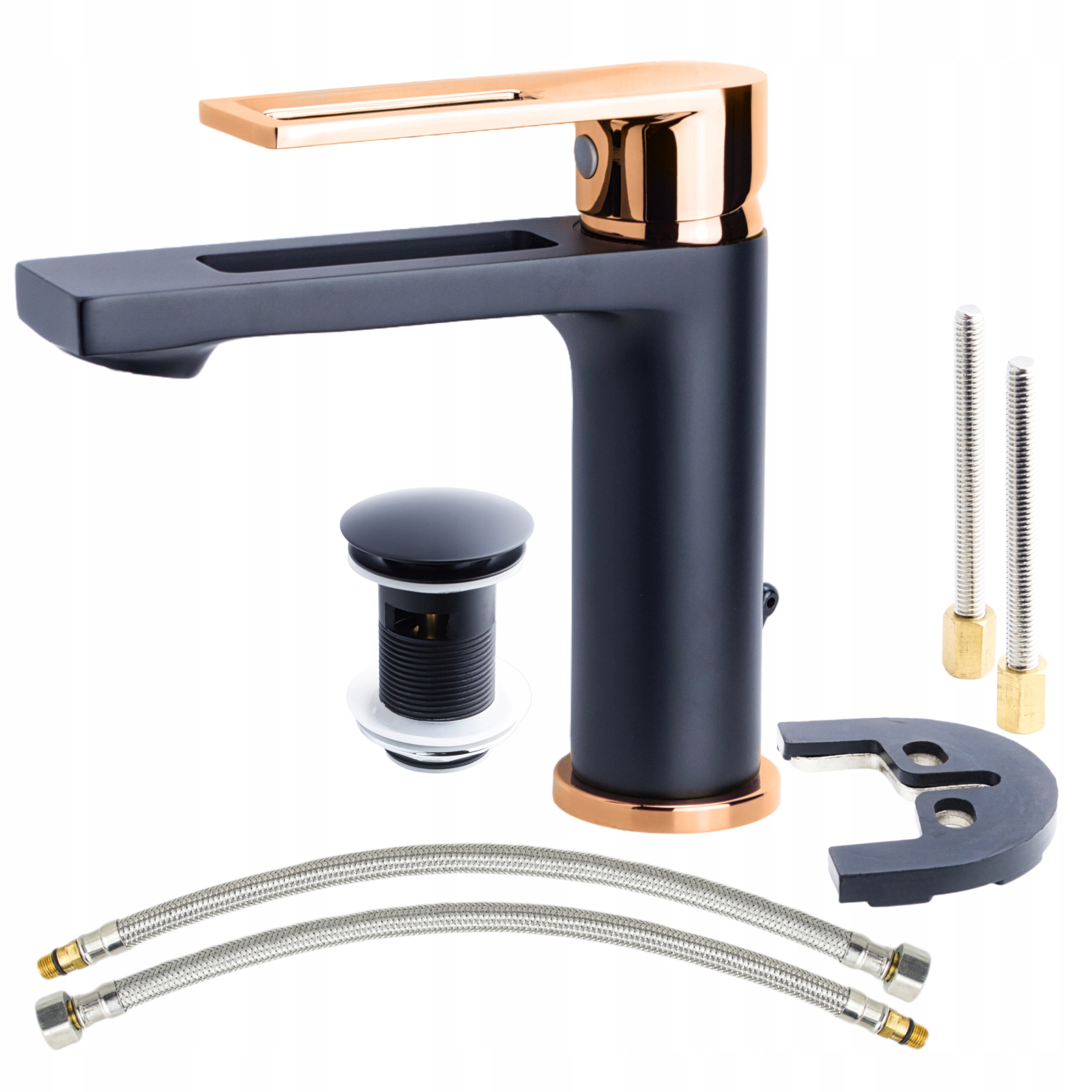 Umyvadlová stojánková baterie černá zlatá korek Loft LOF-B/G-SSS-12568823