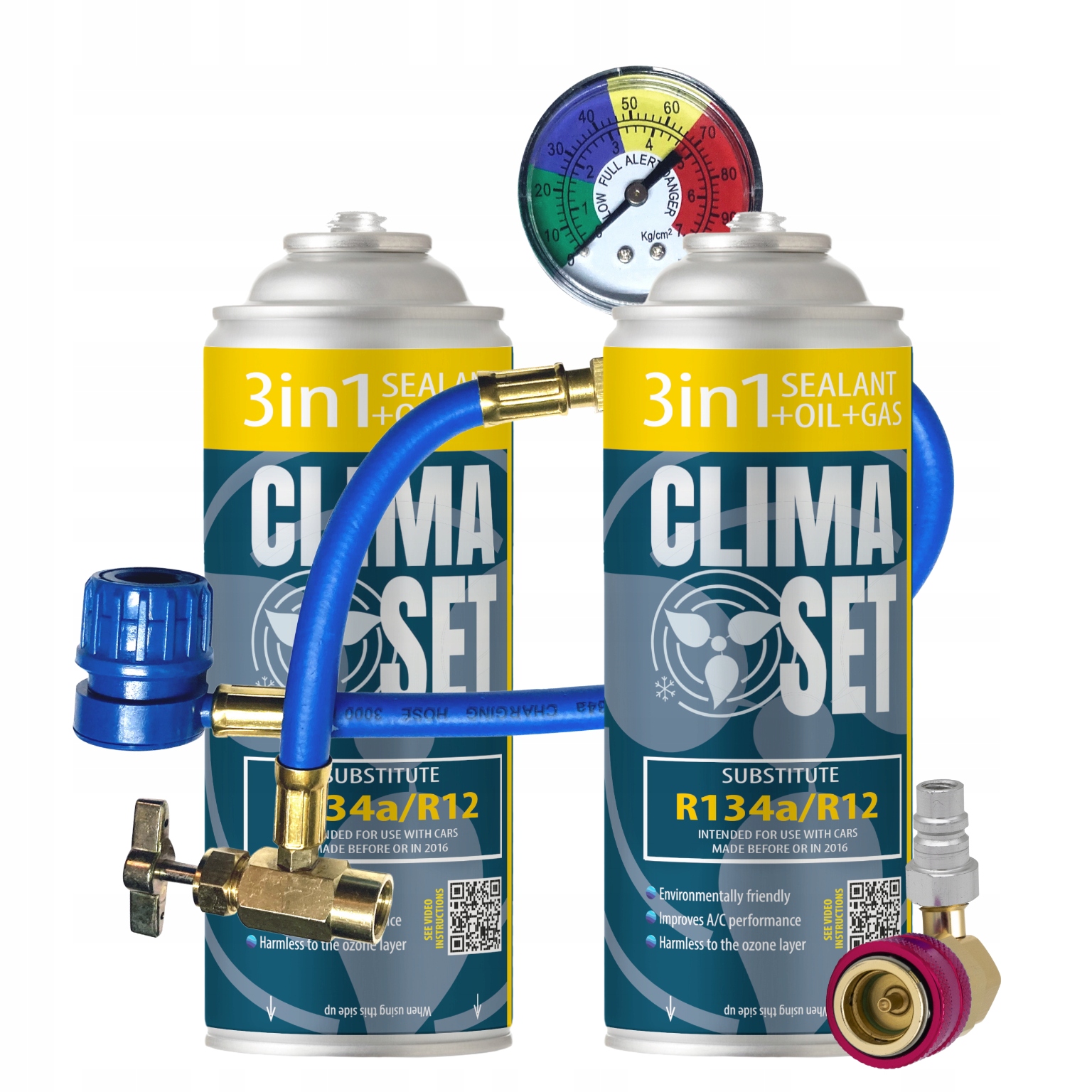 Plyn do klimatizace R134a 2x453g, olej, tmel Set