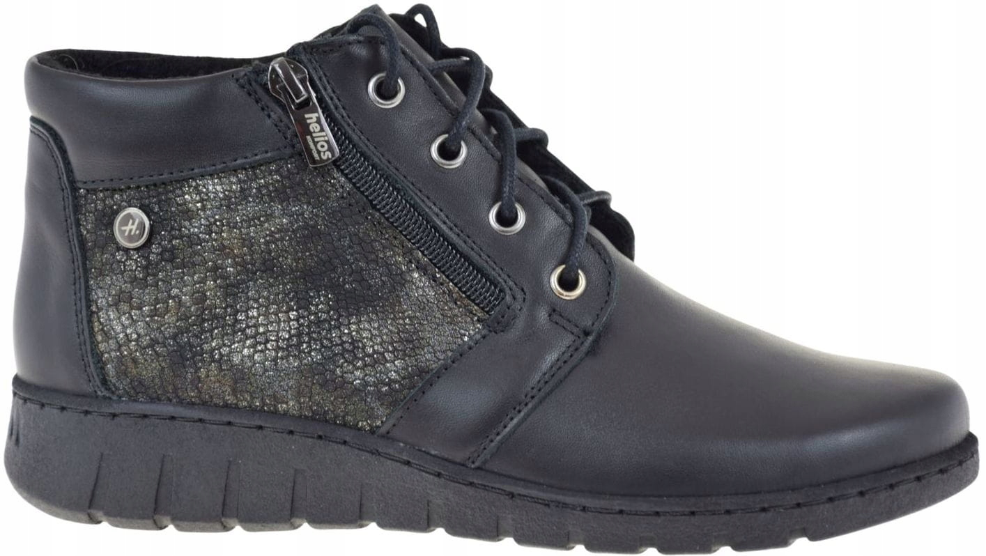 Dámské kotníkové boty kožené zateplené boty Helios 789 módní a pohodlné boty na zimu VEL.39