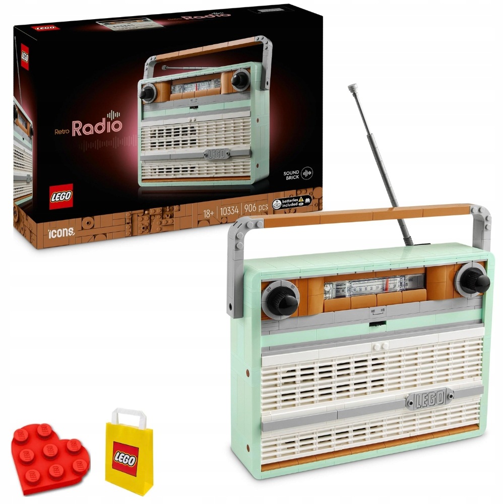 Sada kostek Lego Ikony Retro rádio 10334 906 dílků