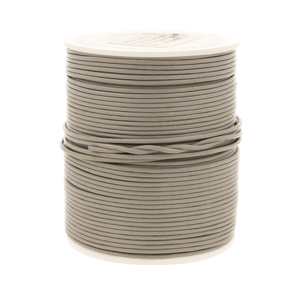 Řemen Řemínek Kůže průměr 1,5mm Světle Šedá 25 metrů