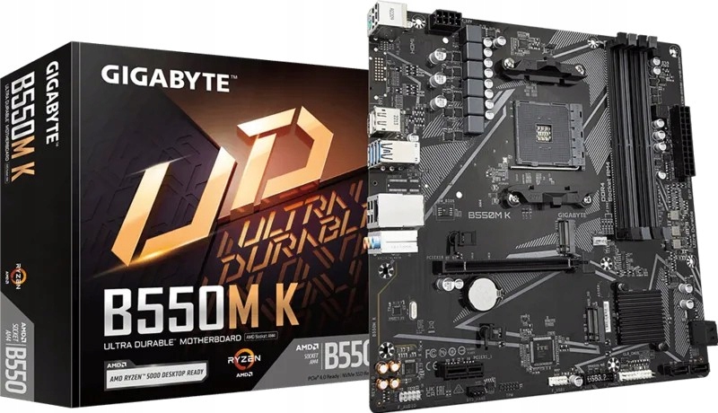 Gigabyte Płyta główna B550M K AM4 4DDR4 Dp/hdmi mATX