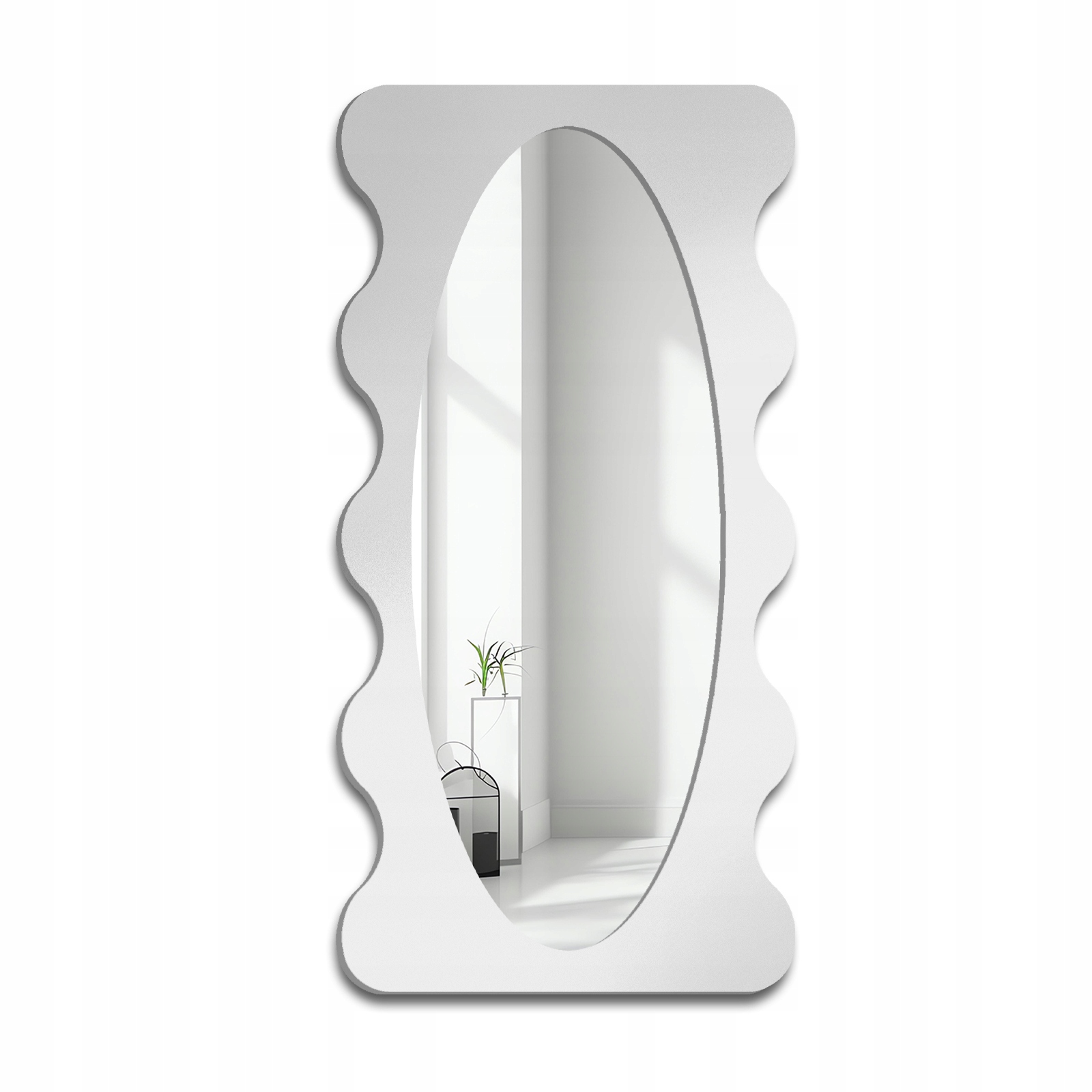 Zrcadlo vlnité Blobs Nebula v bílém rámu Mdf 80x160 nástěnné