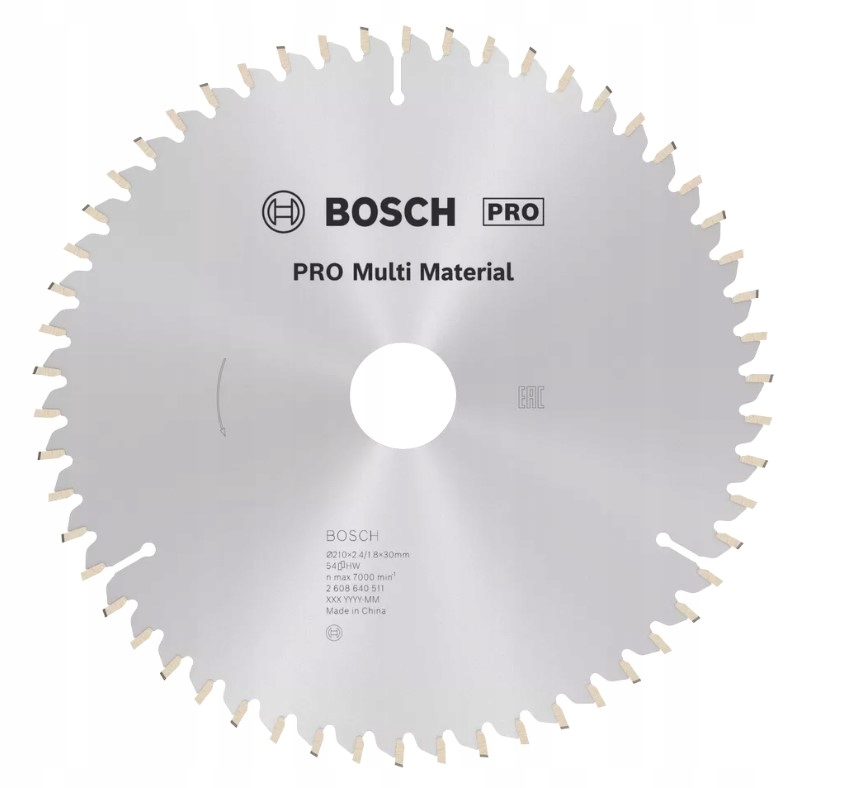 BOSCH TARCZA PIŁA WIDIOWA Multi Material 210 mm 54z