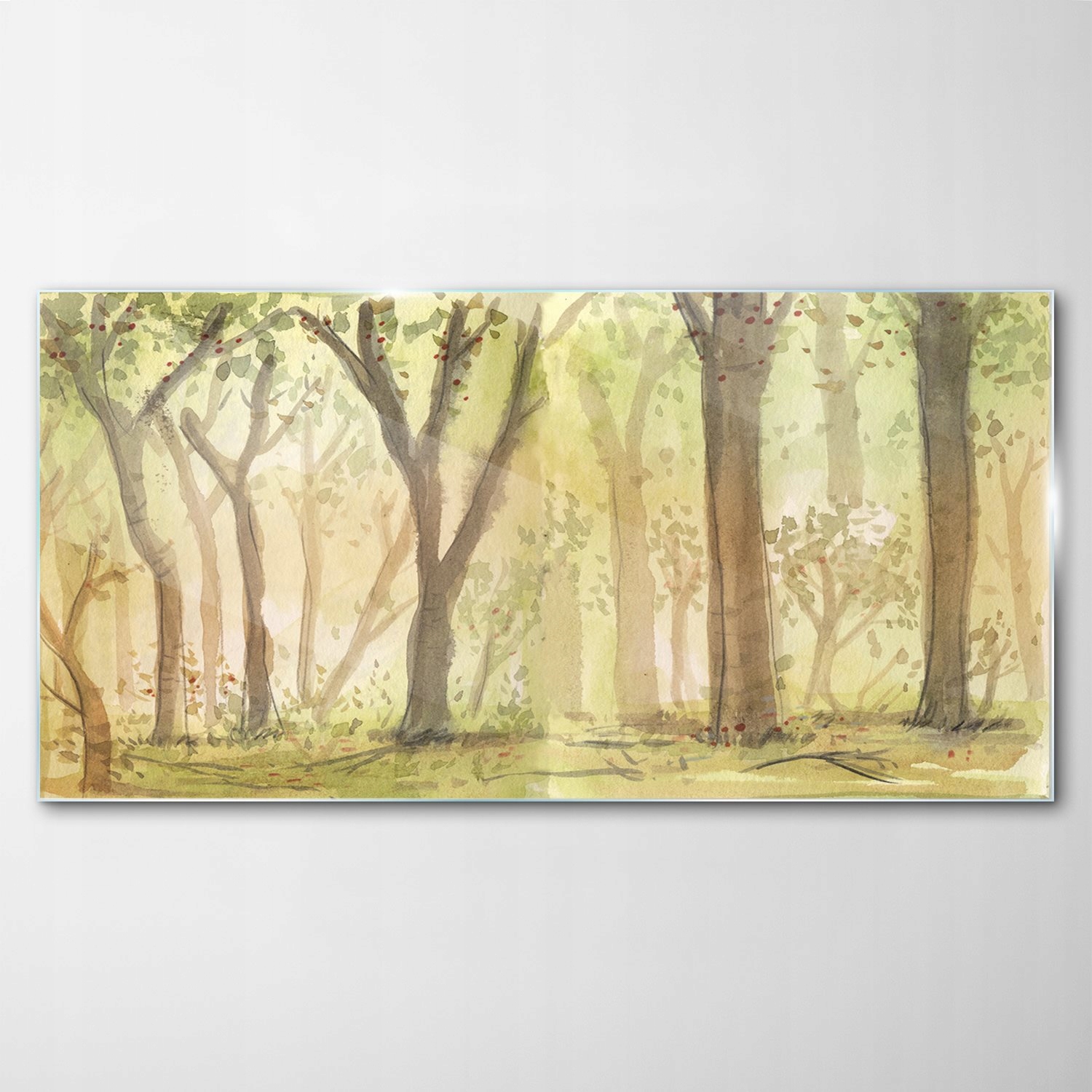 

Obraz Szklany Dekor Las Drzewa Akwarele 140x70