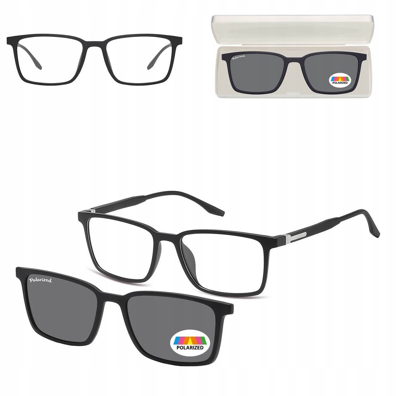 2v1 Korekční brýle s sluneční clonou a polarizací