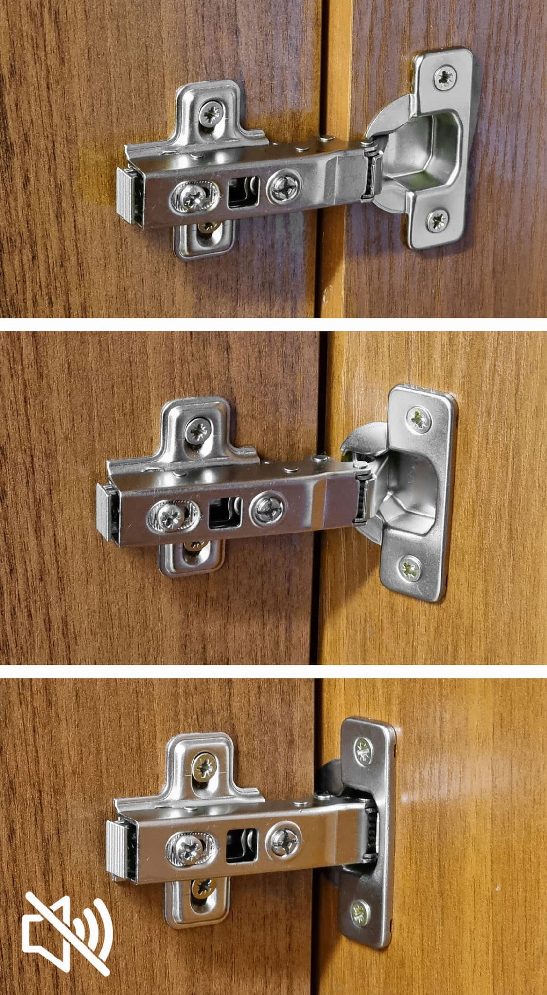 ZAWIAS MEBLOWY PROSTY NAKŁADANY CICHY DOMYK DOCIĄG + EUROWKRĘTY Wysokość maksymalna 1 mm