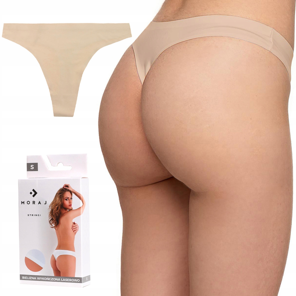 Tanga dámské Moraj hladké kalhotky Řezané Laserem M