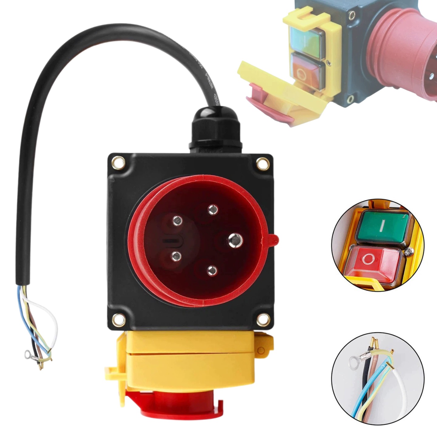 Vypínač spínač Motor 3 fáze 400V silová zásuvka 10A kabel 5P