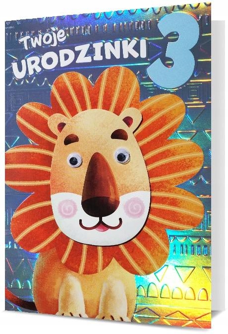 Kartka na 3 urodziny bogato zdobiona urocza H2240