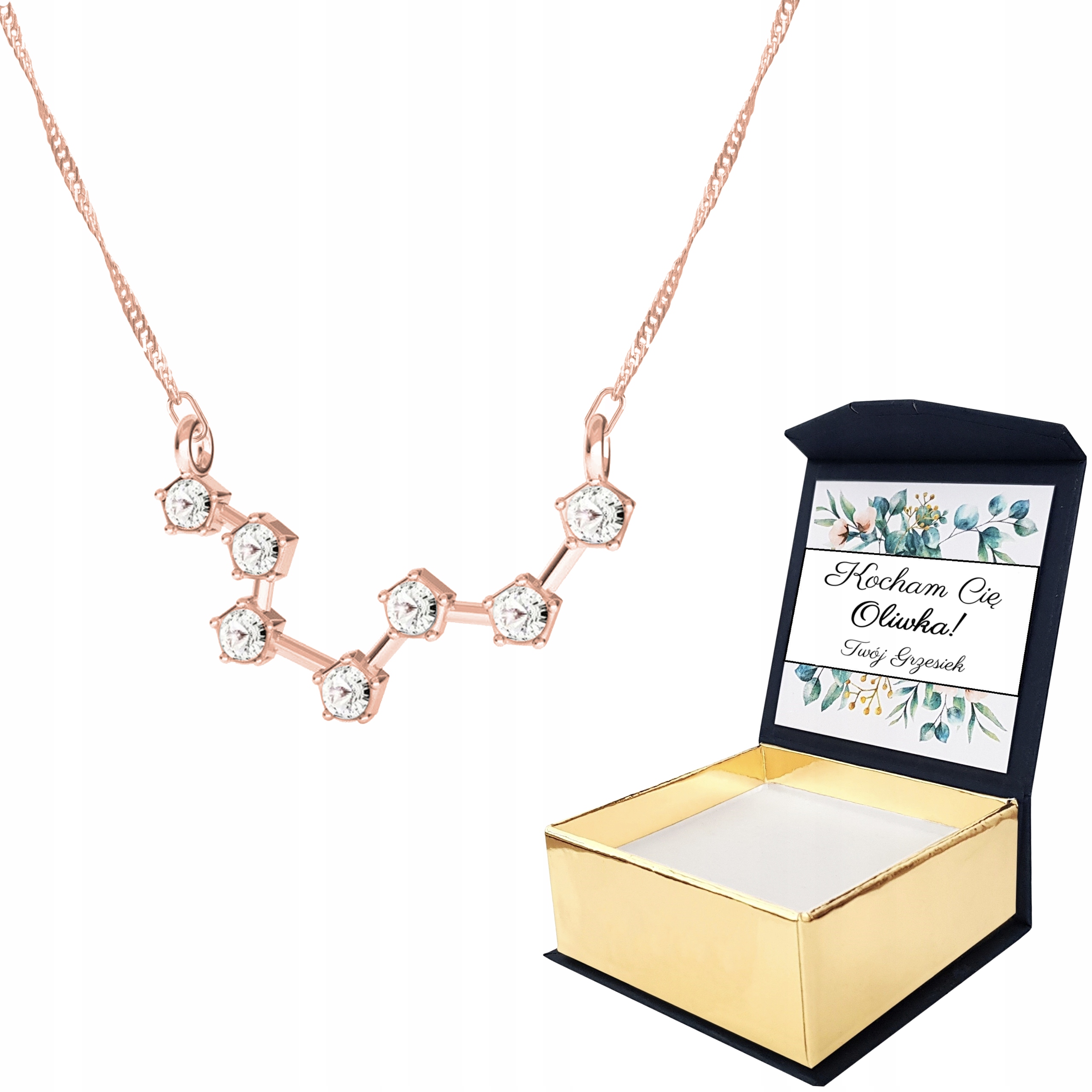 Náhrdelník růžové zlato Znamení Ryby Vlastní Potisk