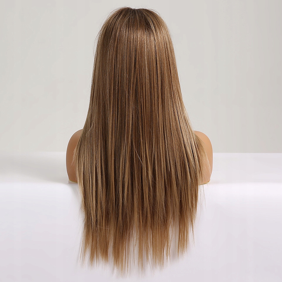 PERUKA damska BLOND długie proste włosy peruki LACE FRONT JAK NATURALNA Kolor włosów brąz