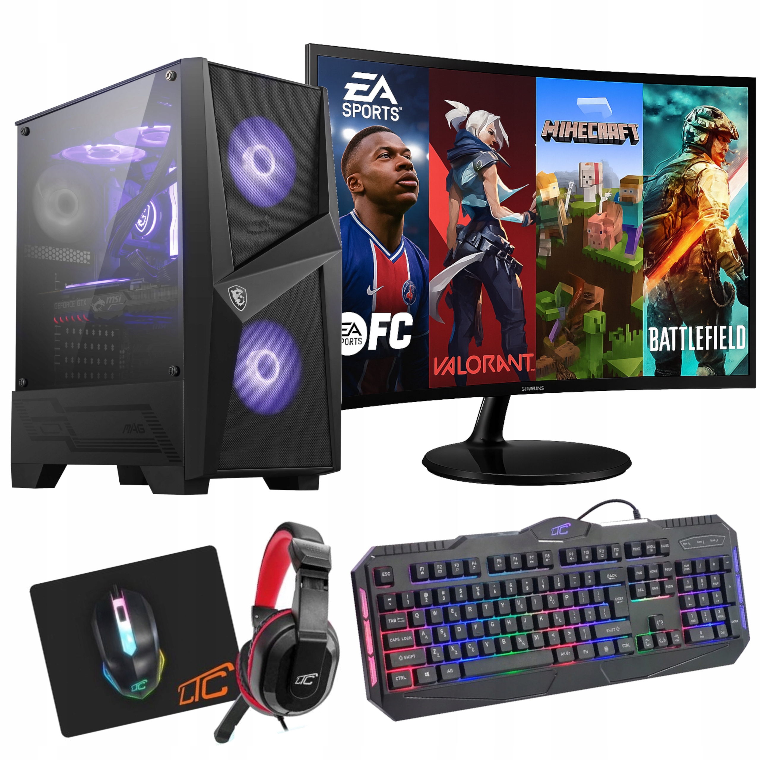 Komputer Gamingowy Zestaw Ryzen 7 l 32GB l 1TB l Win 11 Pakiet Office