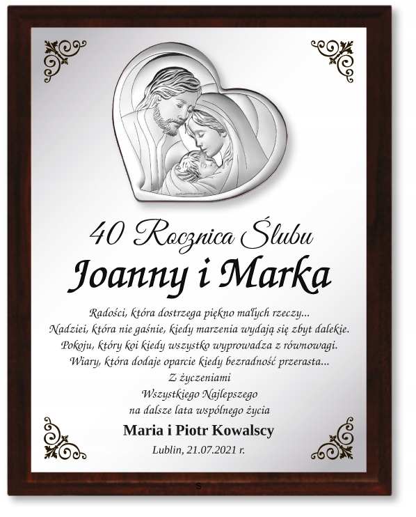 

Rocznica Ślubu Jubileusz 25 40 45 50 55 XL