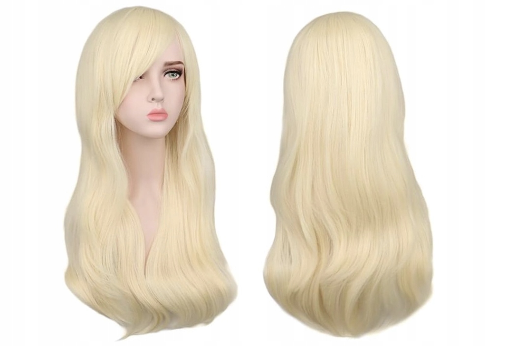 Blond Paruka Dlouhá Vlnitá Syntetická Čepice Převlek Dámský Kostým