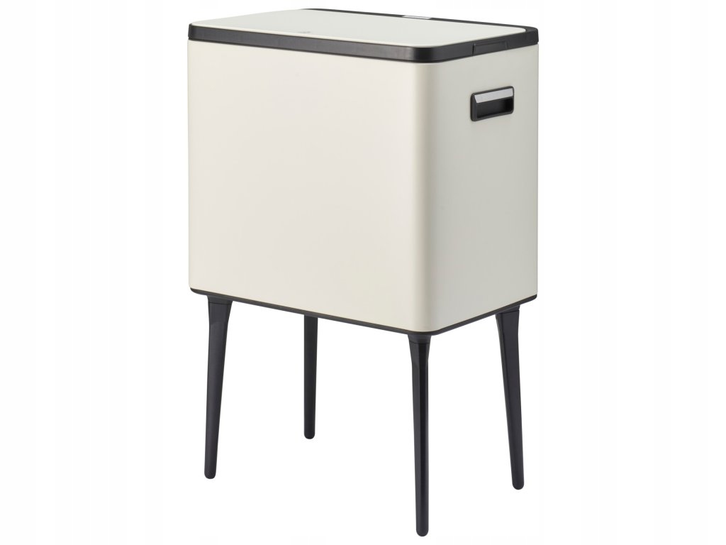 Automatický odpadkový kôš, 35 l, kovový biely