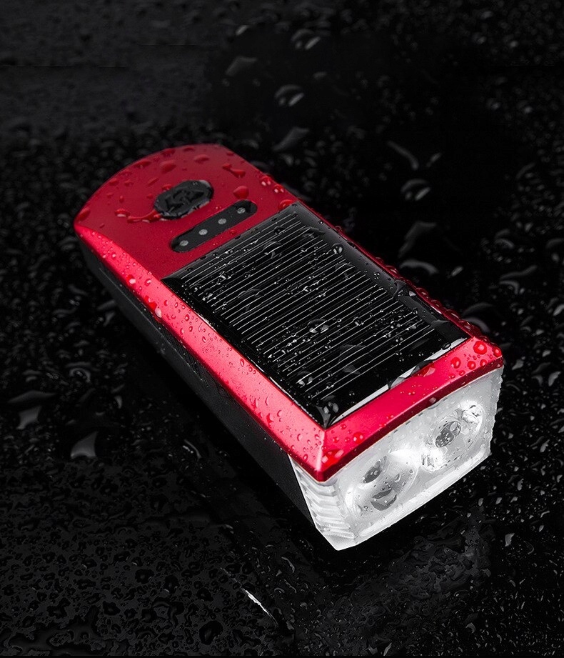 Lampka Rowerowa Led Solarna Powerbank Usb Klakson