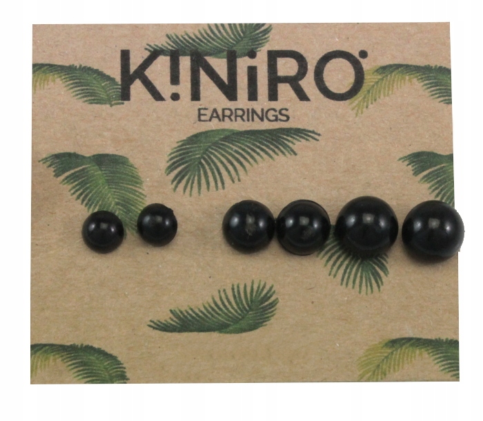 

Kolczyki Czarne Półkule 3 Pary Set